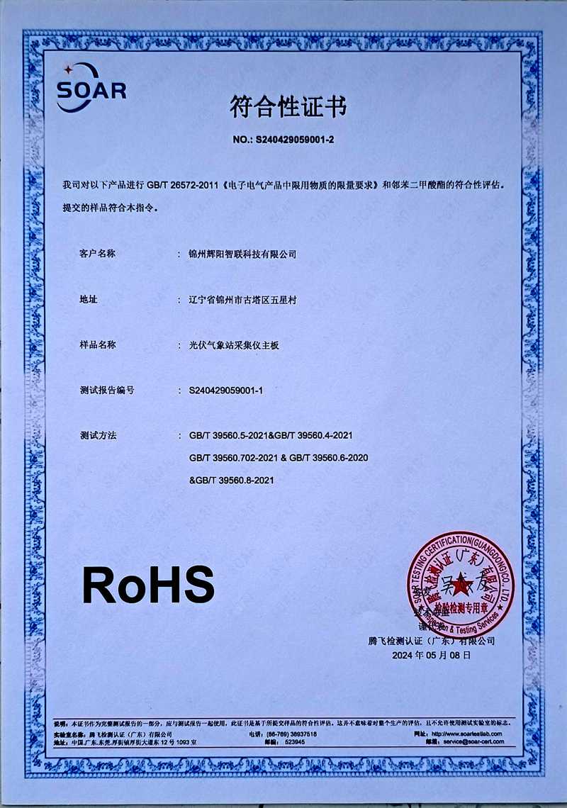 RoHS符合性证书